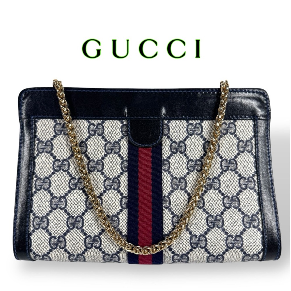 Gucci Ophidia Supreme GG Monogram Supreme Clutch/ Crossbody bag